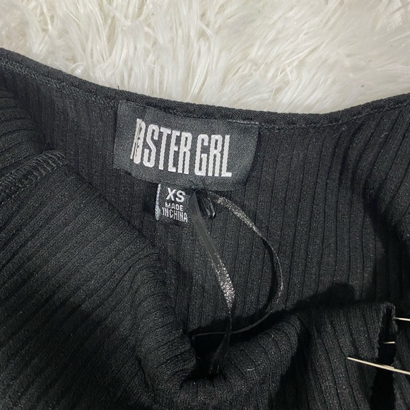 POSTER GRL Get Ur Digits Safety Pin Ribbed Tank Dress Bodycon Black Size XS - Picture 11 of 11